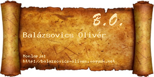 Balázsovics Olivér névjegykártya