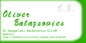 oliver balazsovics business card